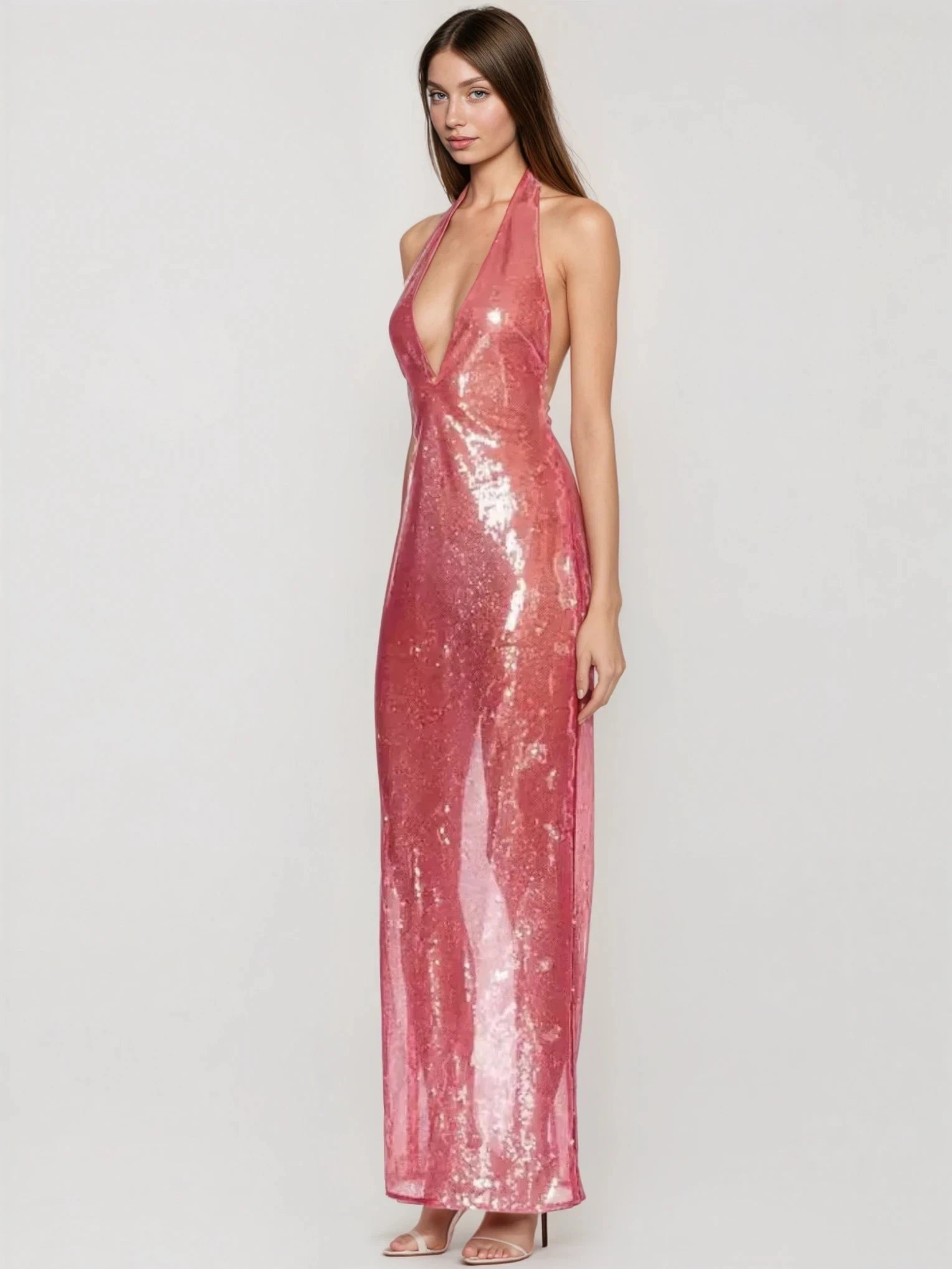 Backless Halter Dress