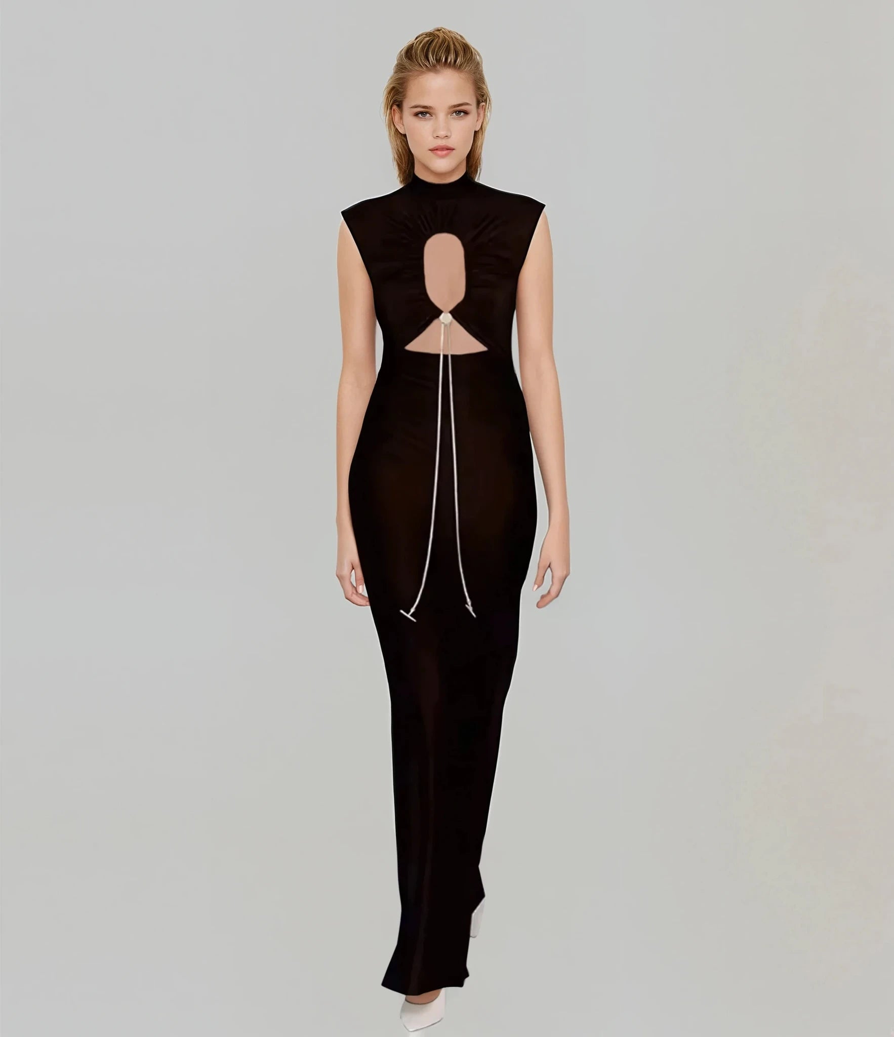 High Neck Satin Gown