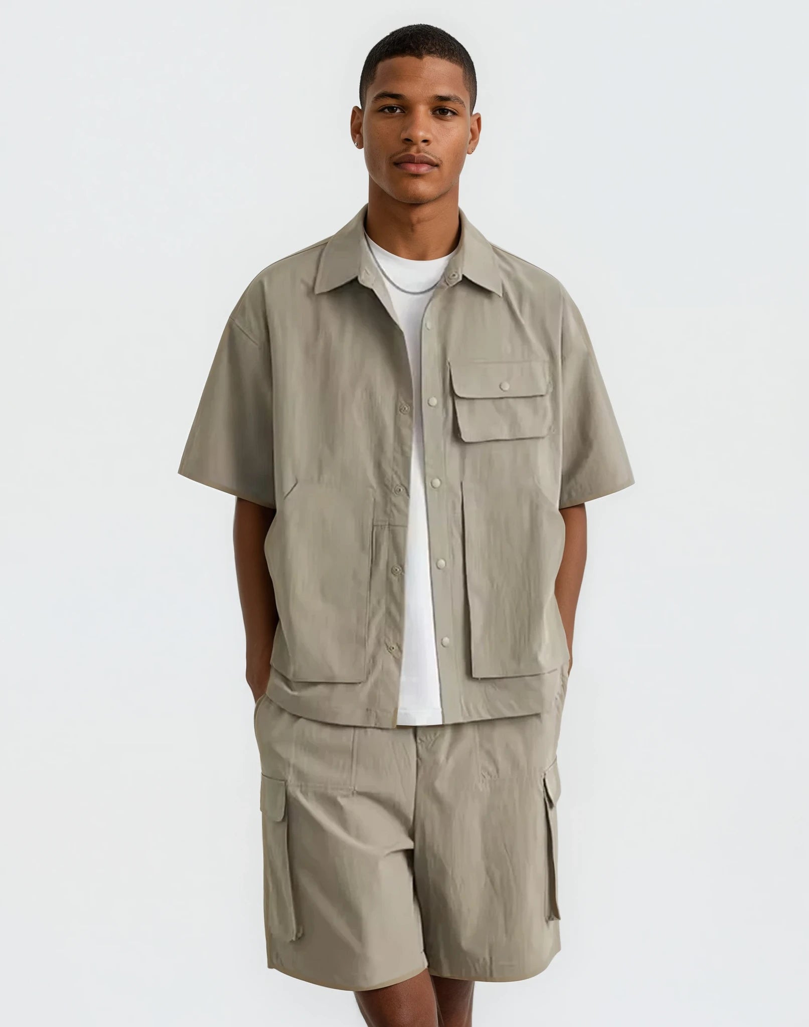 Men’s Utility Shirt & Cargo Shorts Set