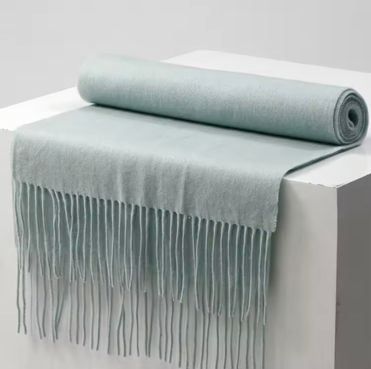 Pastel Green Wool Scarf