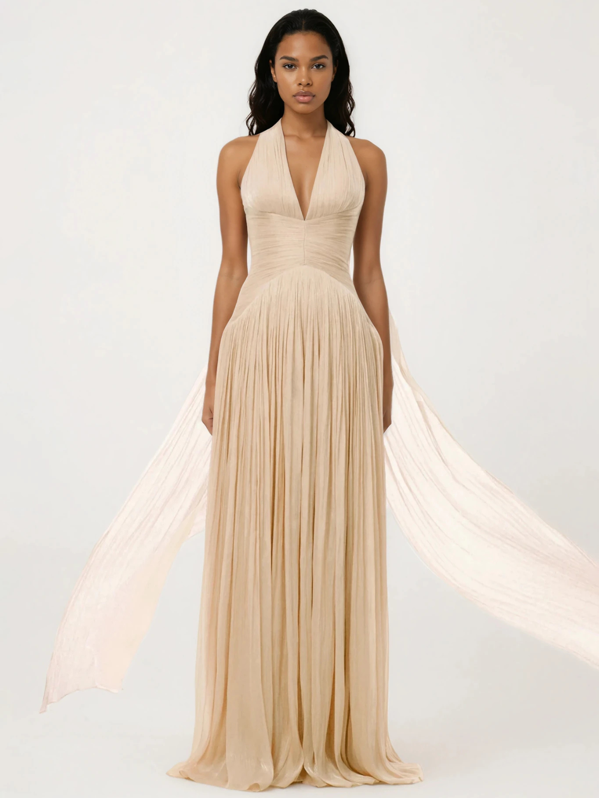 Glossy Gold Maxi Dress
