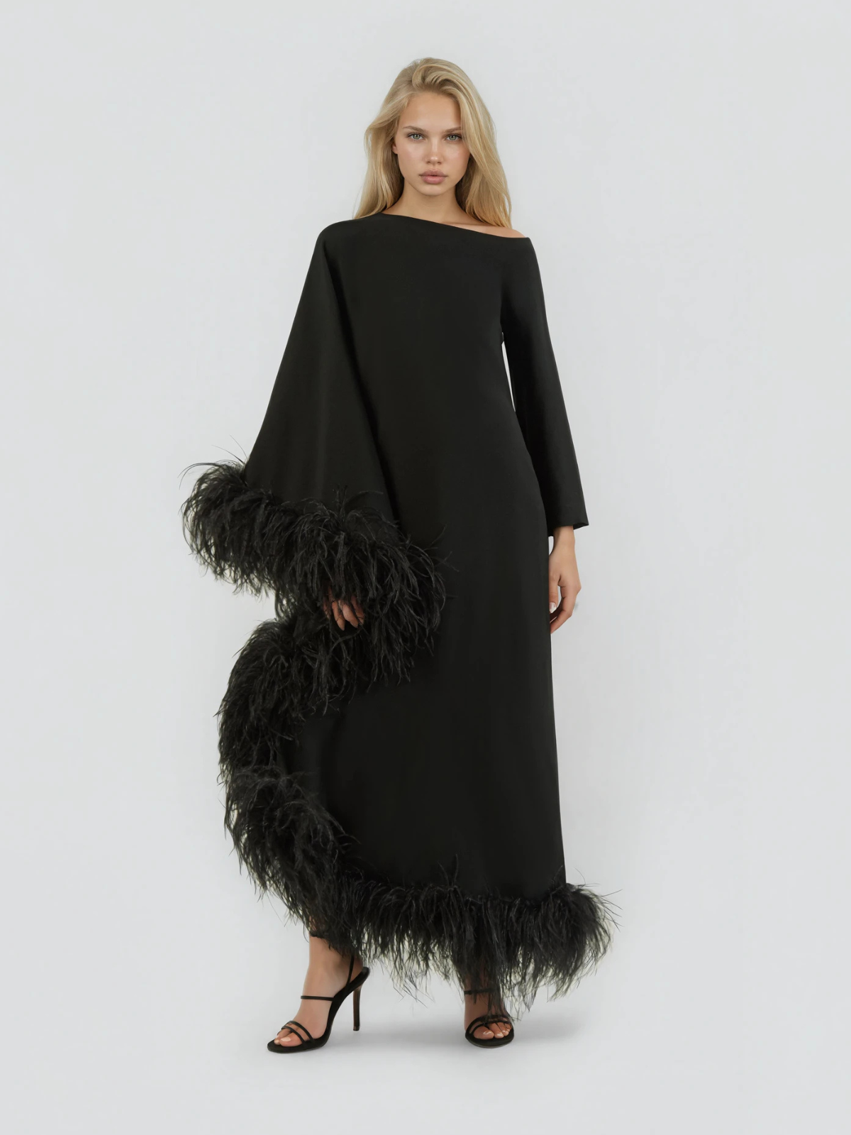 FEATHER MAXI DRESS