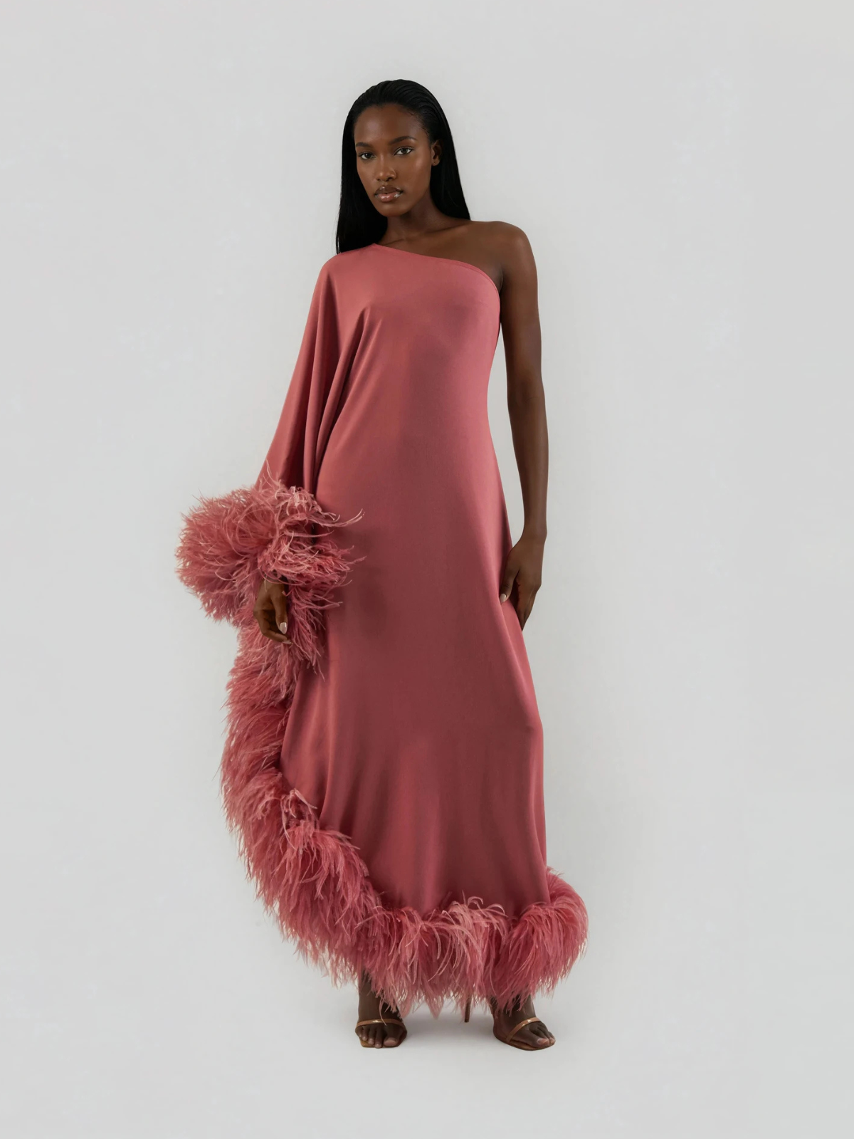 Feather maxi dress