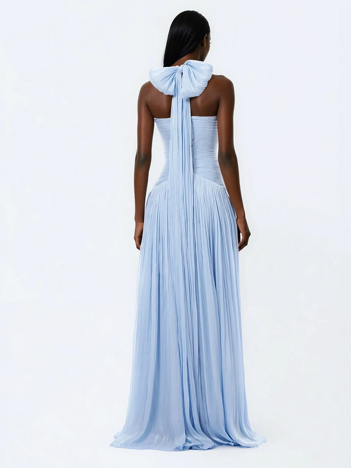 Glossy Blue Maxi Dress