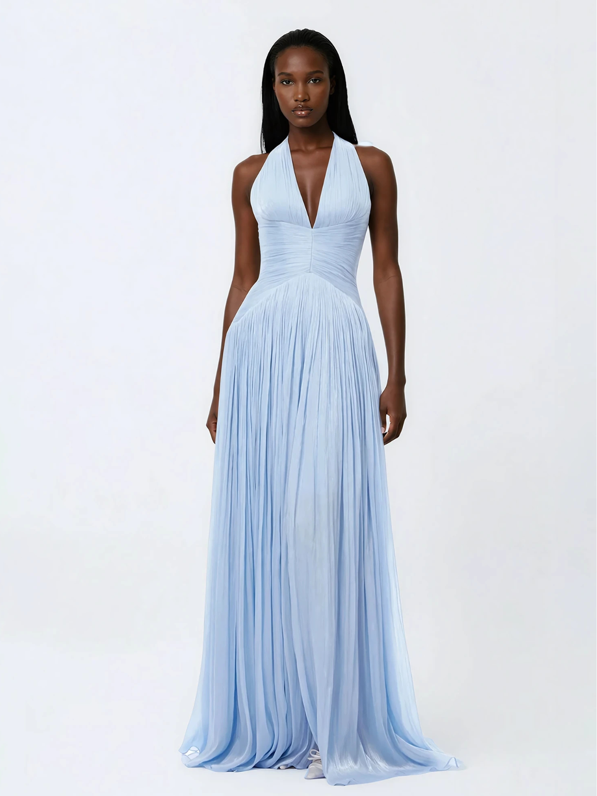 Glossy Blue Maxi Dress