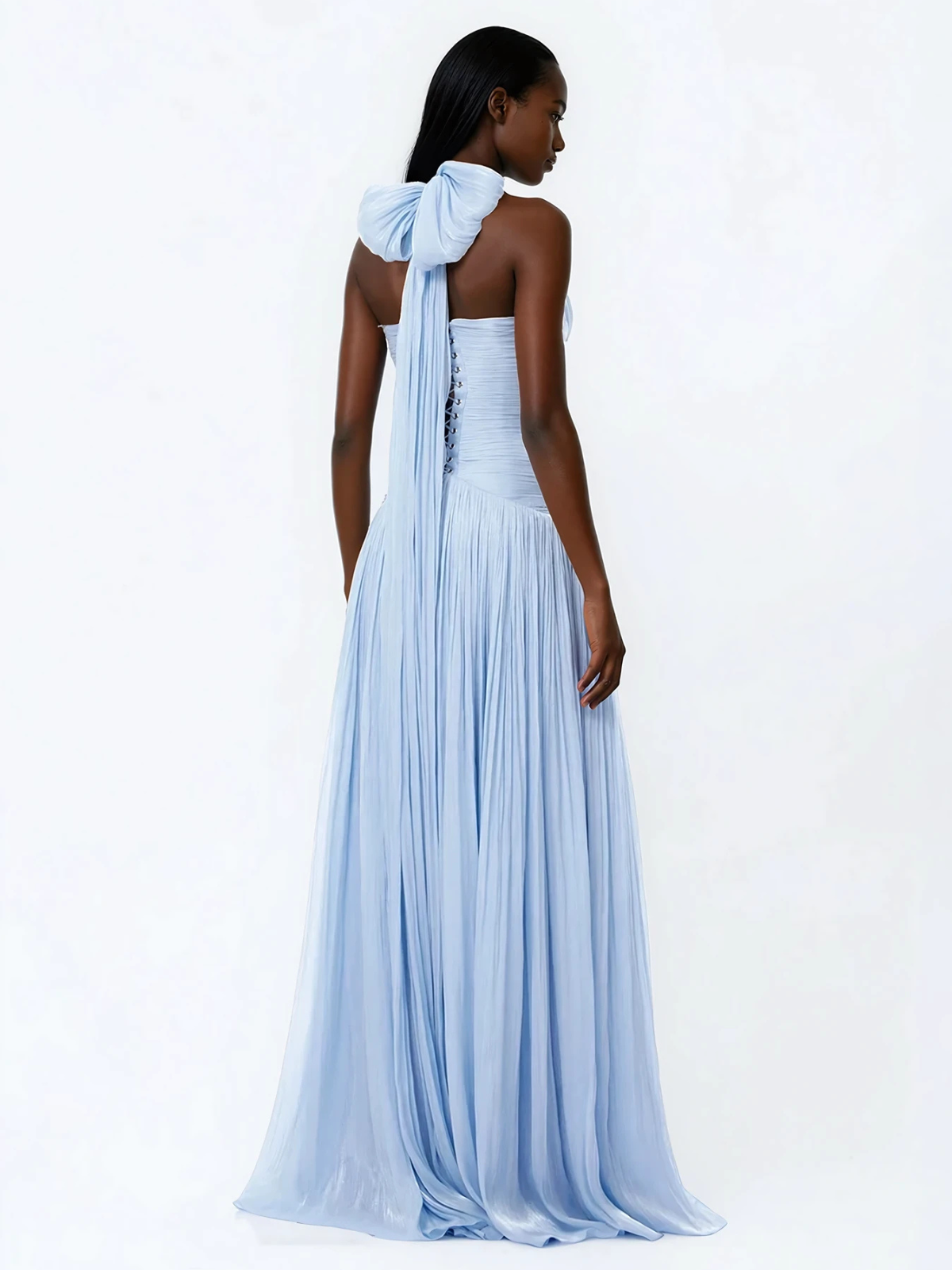 Glossy Blue Maxi Dress