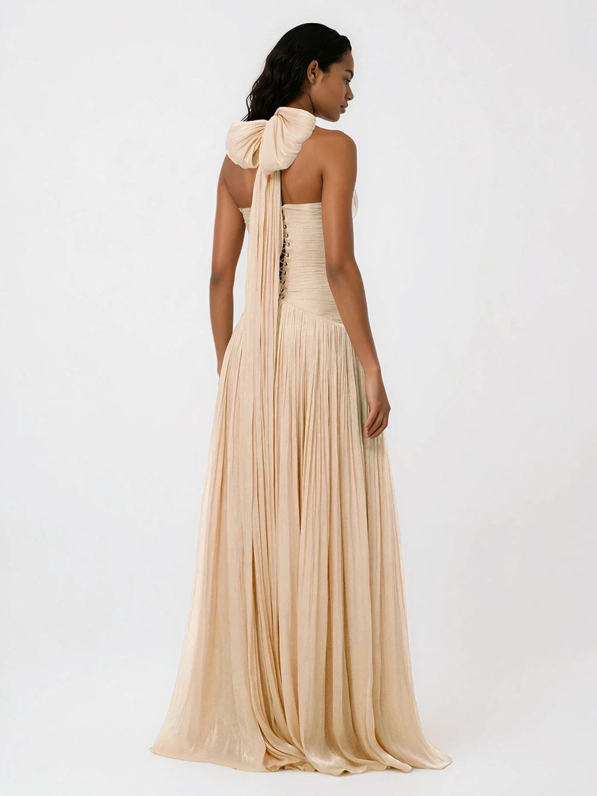 Glossy Gold Maxi Dress