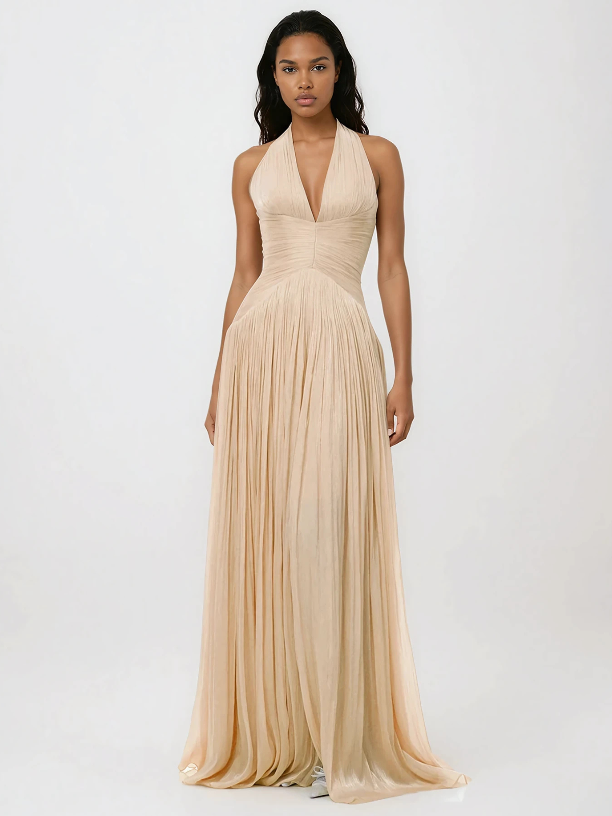 Glossy Gold Maxi Dress