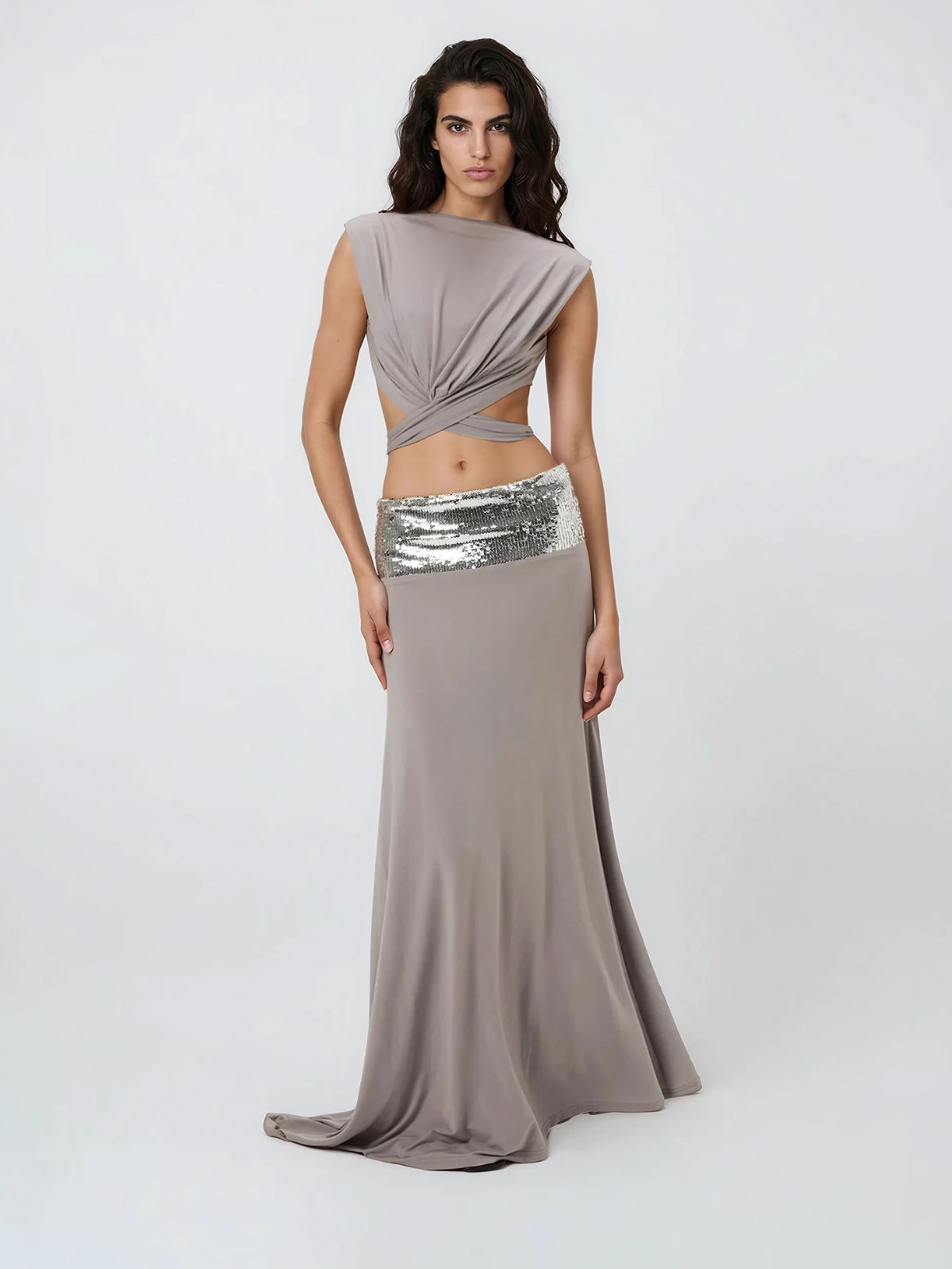 Grey sparkling dress