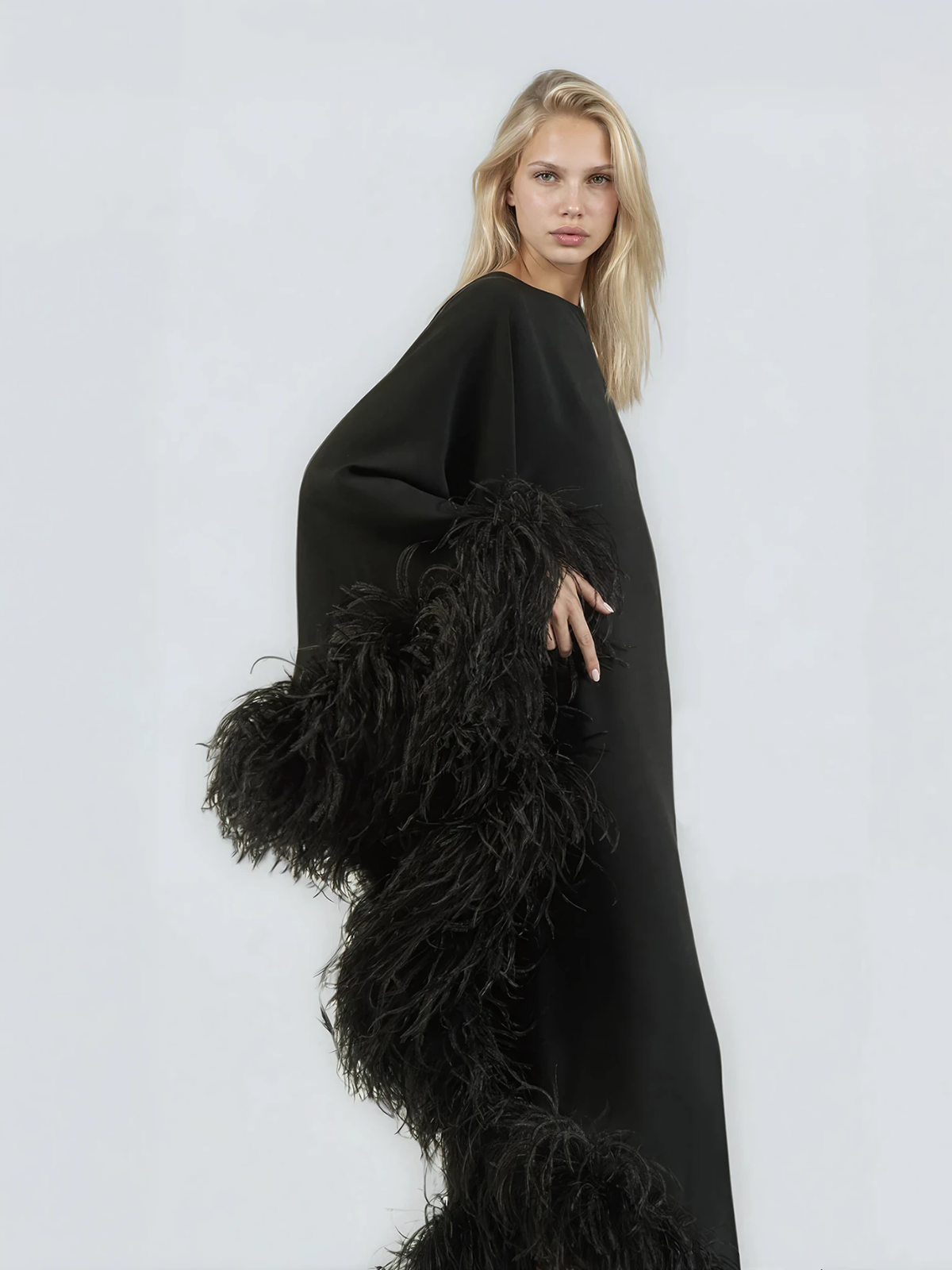 FEATHER MAXI DRESS