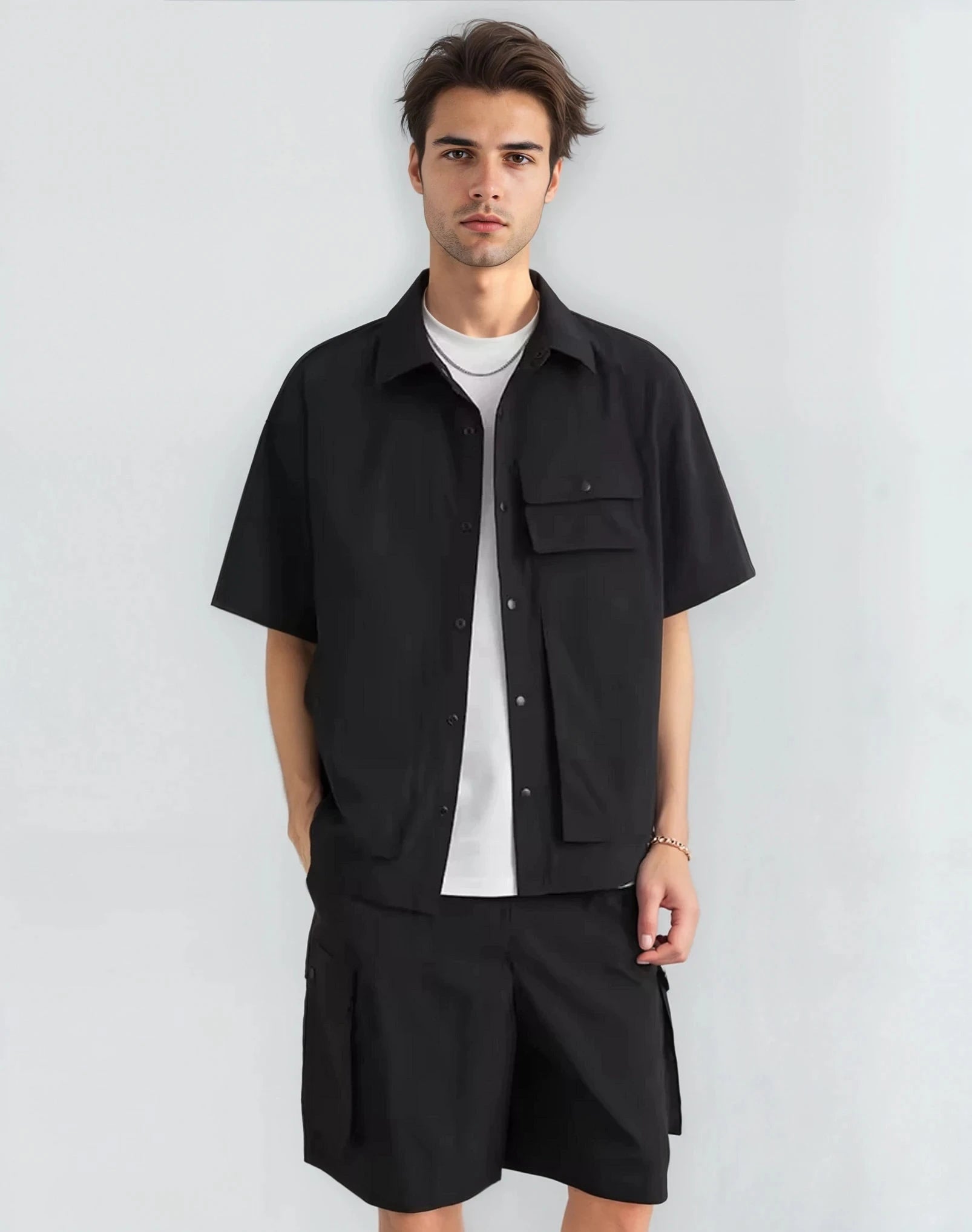 Men’s Utility Shirt & Cargo Shorts Set