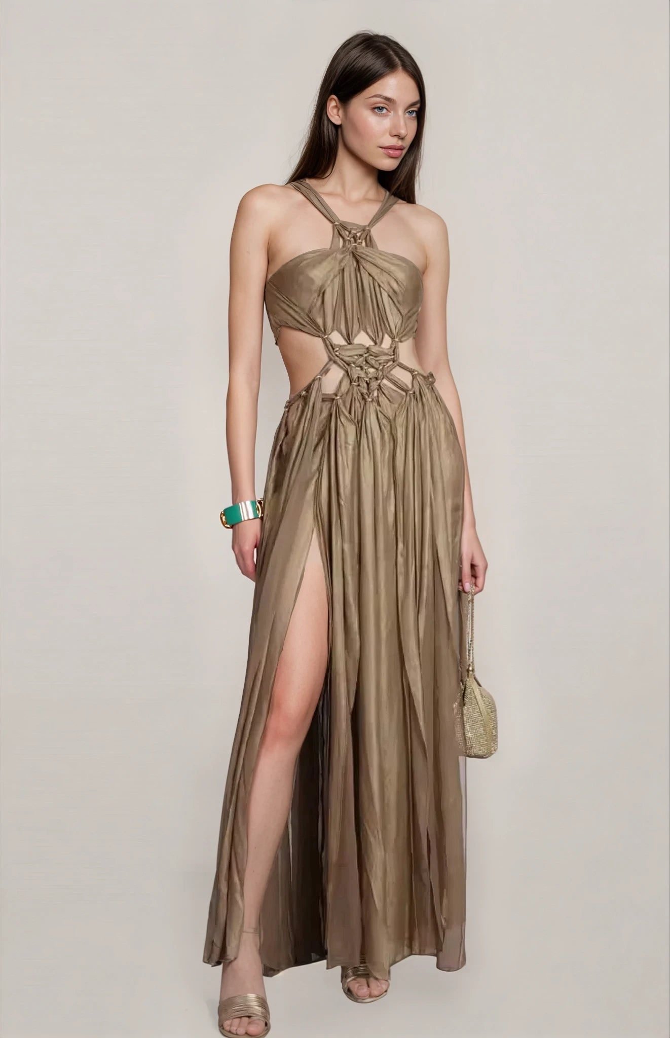 Boho Goddess Cut Out Maxi Dress