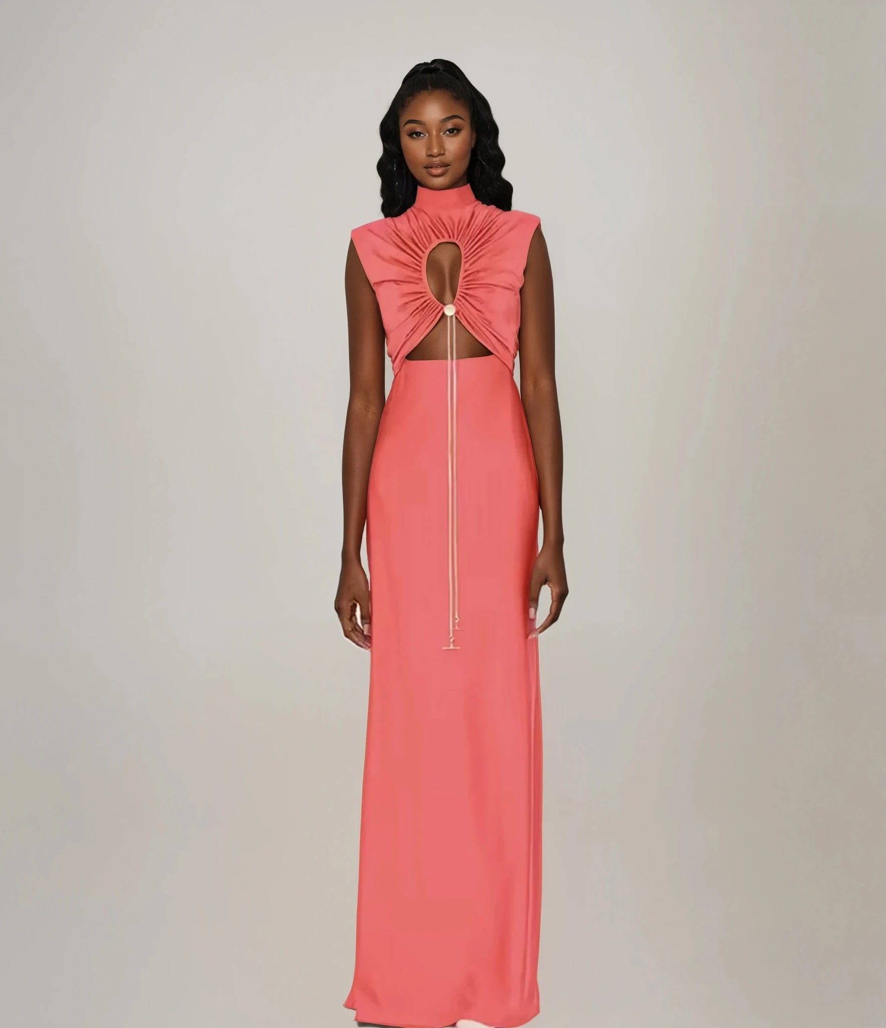 High Neck Satin Gown