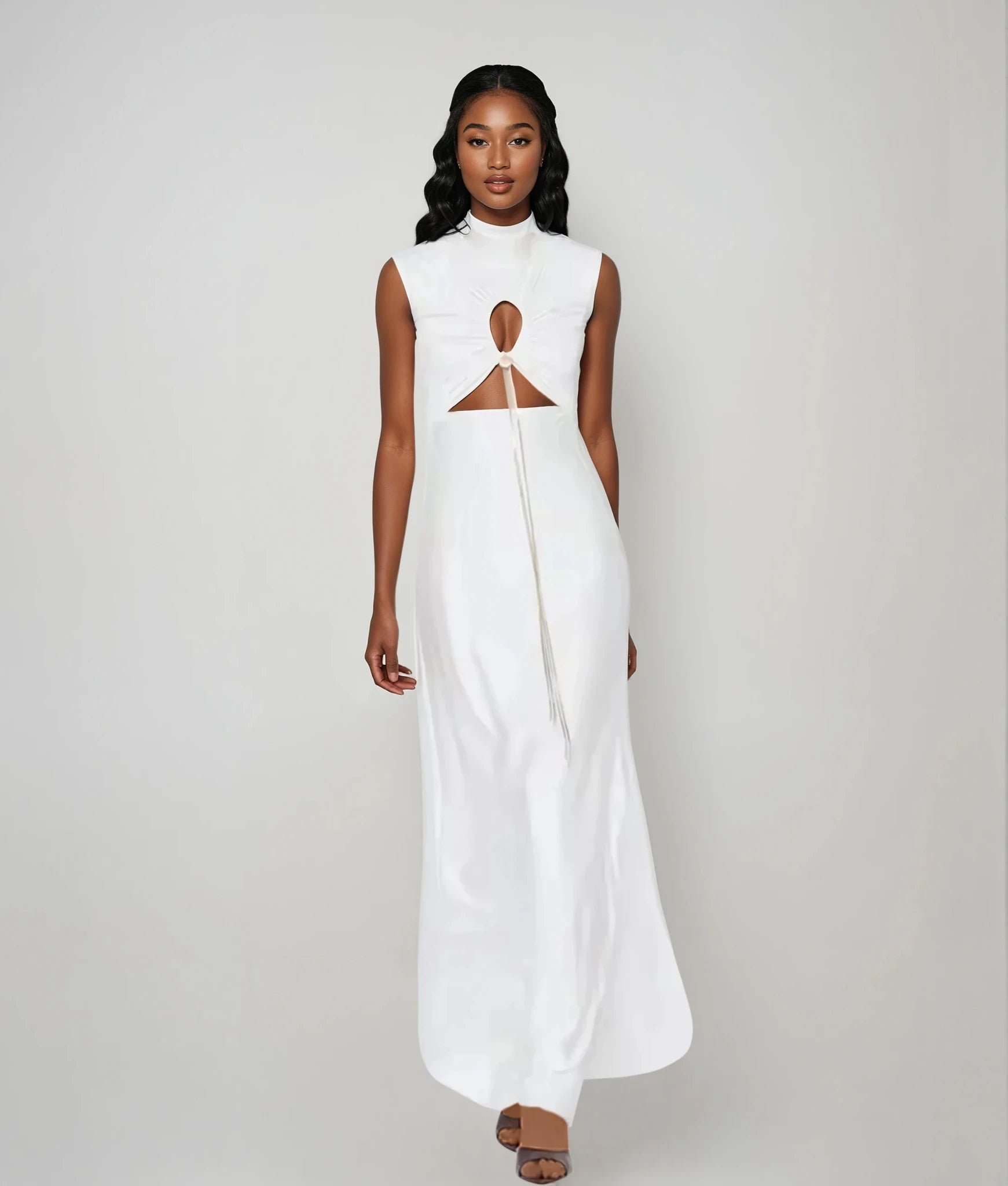 High Neck Satin Gown