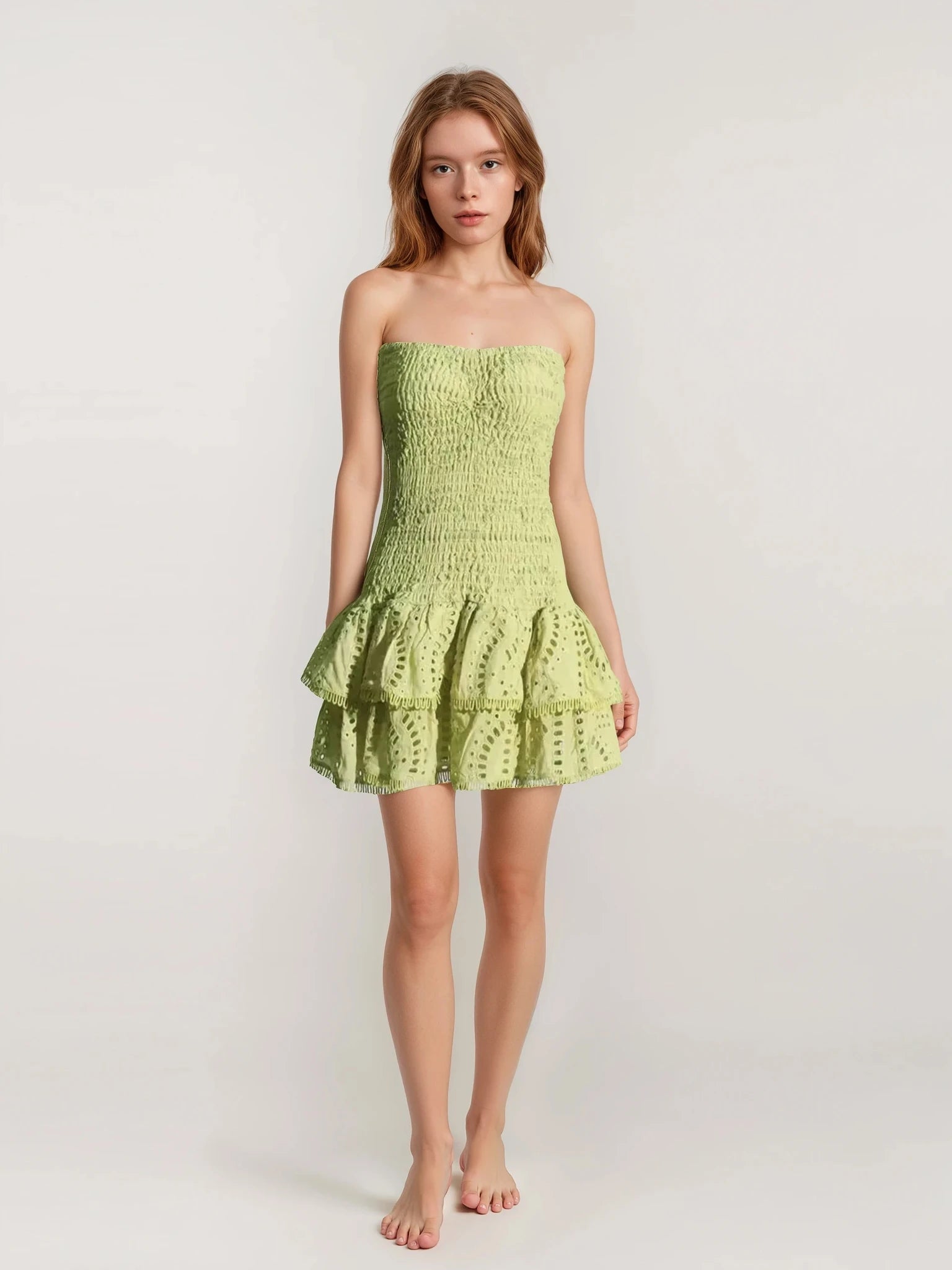 Trapless Ruffle Mini Dress