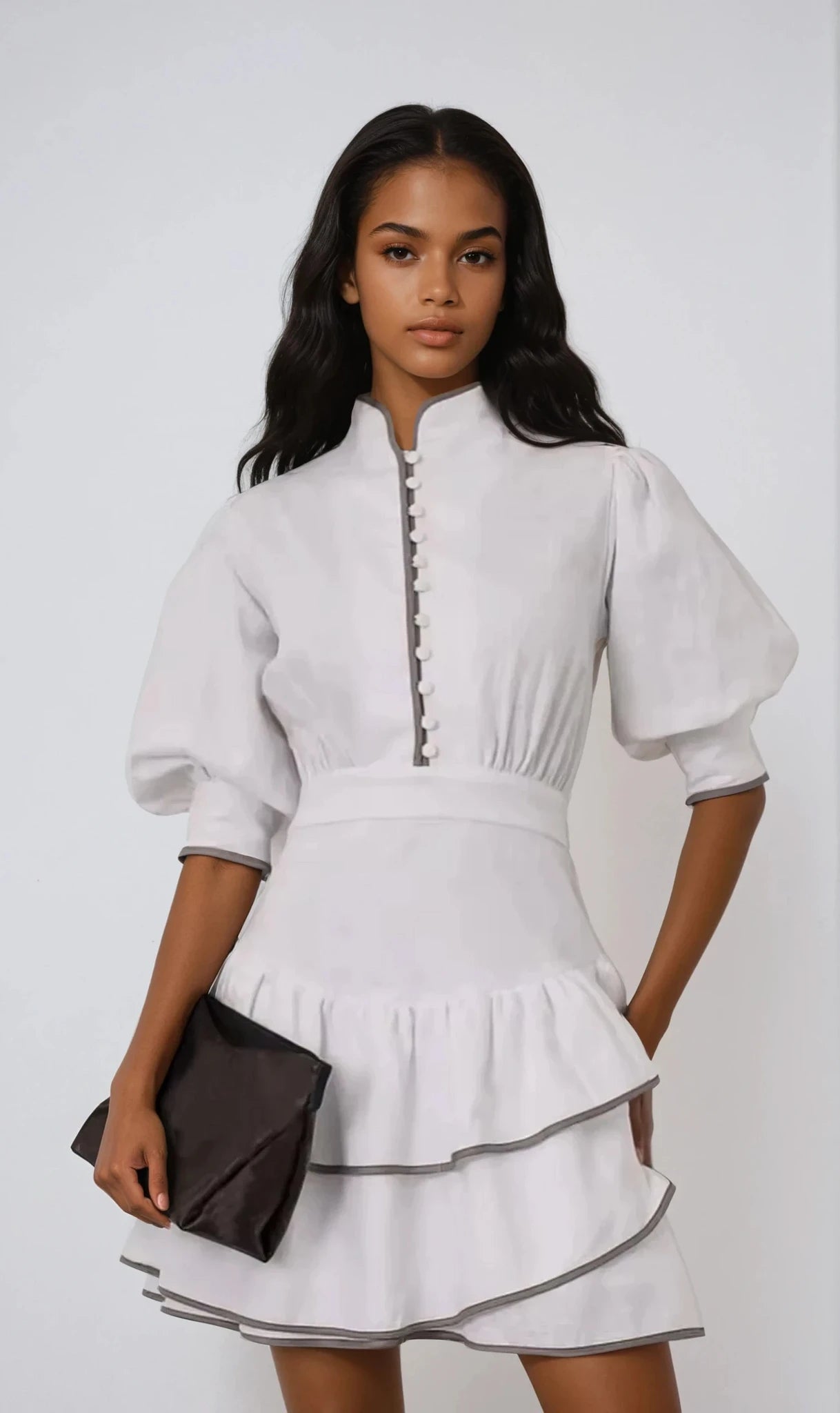 White Ruffle Elegance Dress