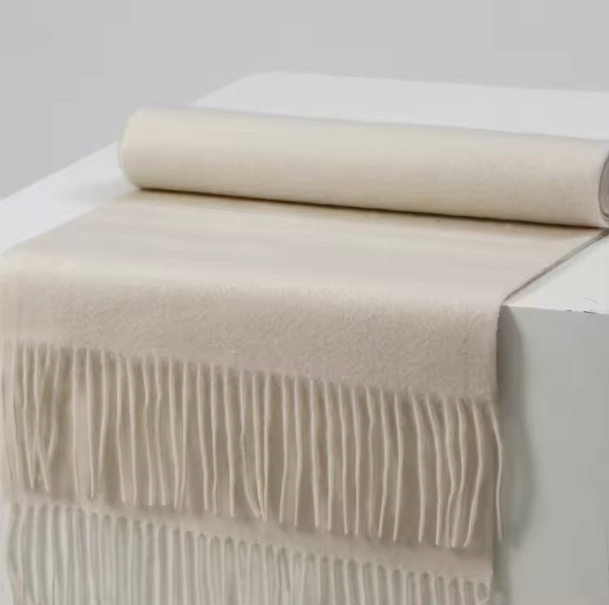 White wool Beige Scarf