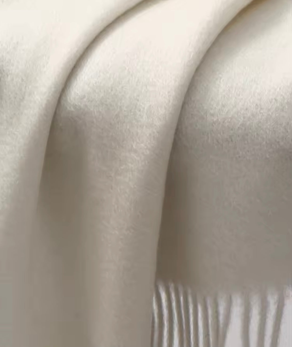 White wool Beige Scarf