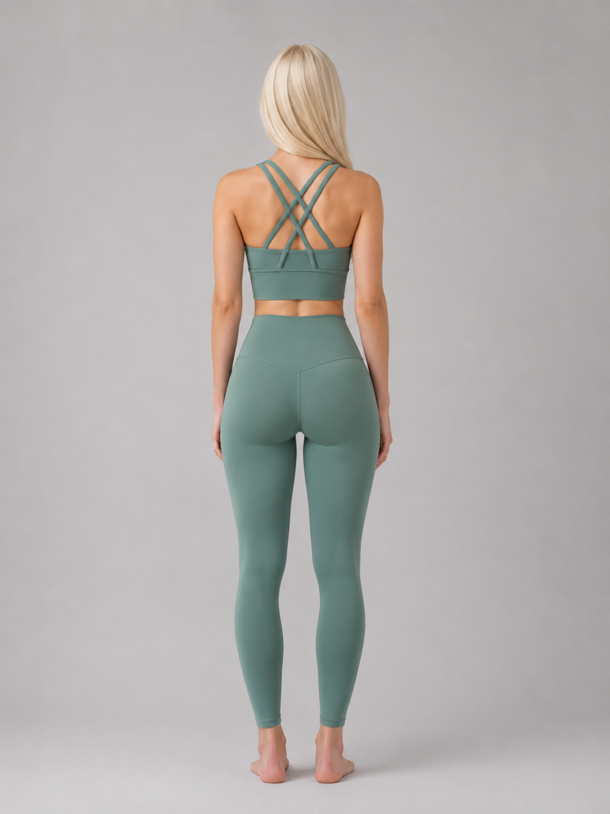 SCULPT 2 PIECE CROSS BACK SET Eucalyptus