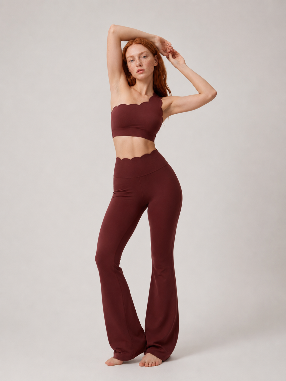SCALLOP ONE SHOULDER 2 PIECE SET