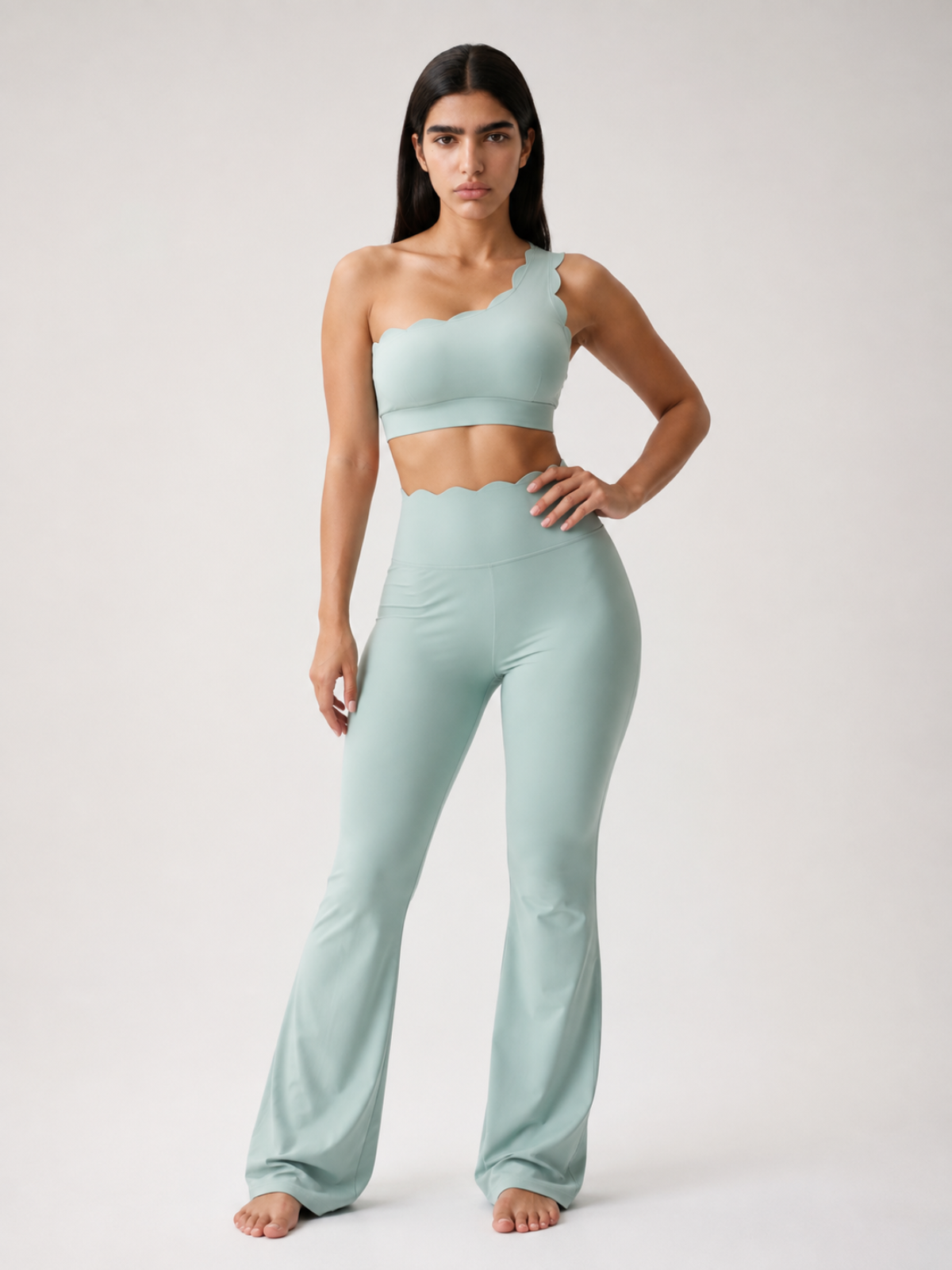 Scallop One Shoulder 2 Piece Set