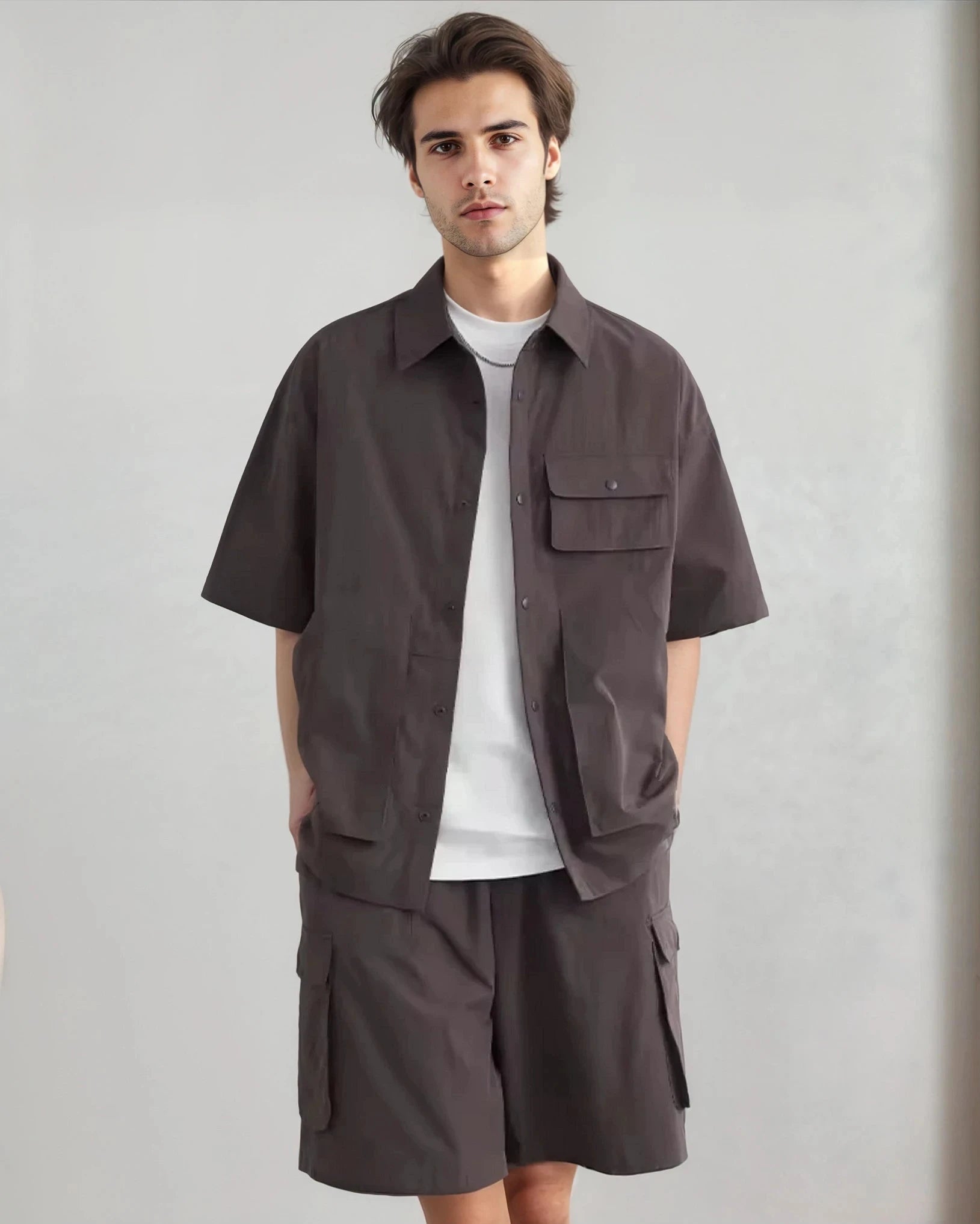 Men’s Utility Shirt & Cargo Shorts Set